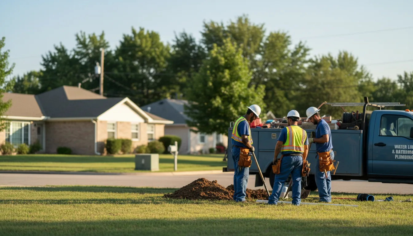 Residential water line and bathroom plumbing service in Eldorado, OH